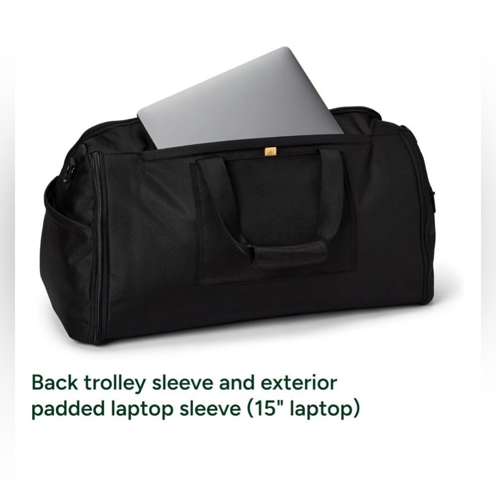 Premium 2-in-1 Convertible Garment Duffel Bag - Carry-on - 45L - Jet Black - Picture 10 of 12